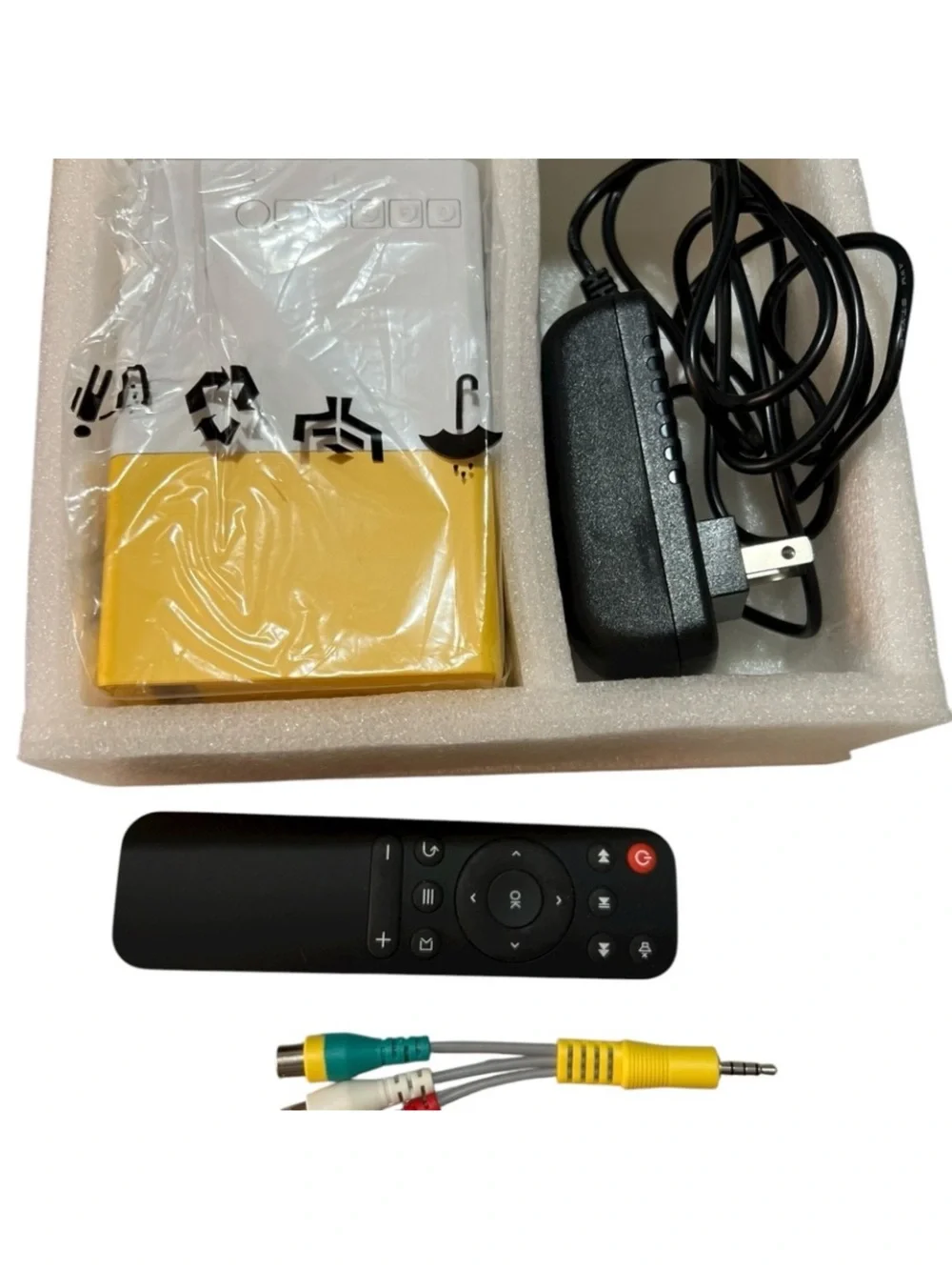 LED Projector - White and Yellow Portable Unit